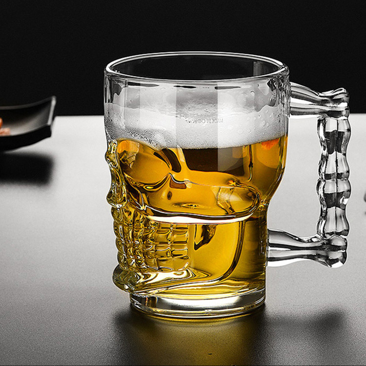 Tasses à bière transparentes en forme de crâne pour la maison et la cuisine