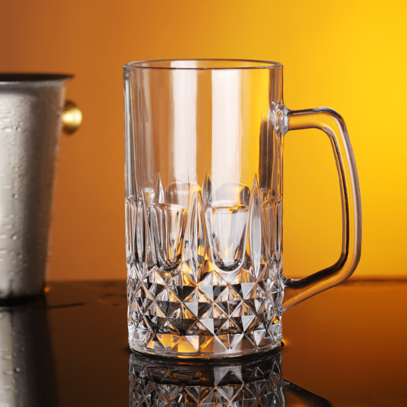 KDG Fournisseur 600 ml Grands verres à bière Verres à boire en cristal avec poignée