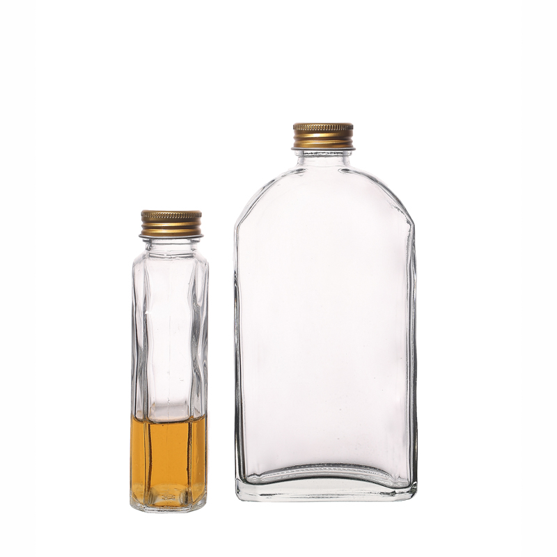 Bouteilles à boire en verre portables à emporter de forme plate 200 ml 250 ml