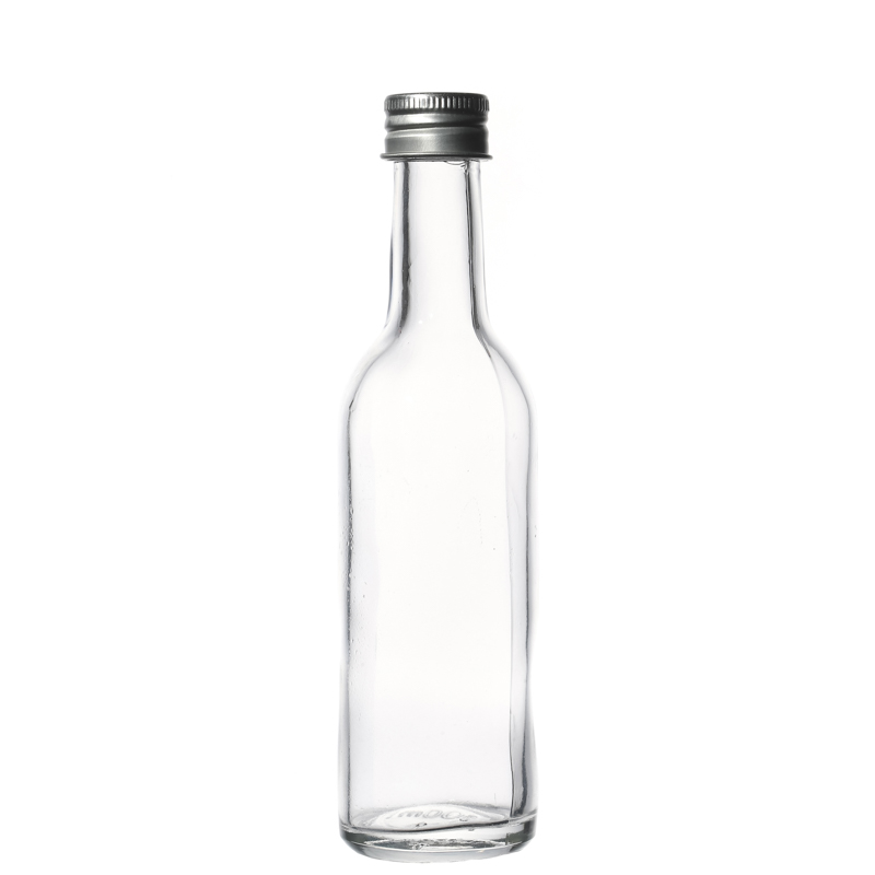 Verre de bouteille d'alcool portable transparent de 100 ml avec col