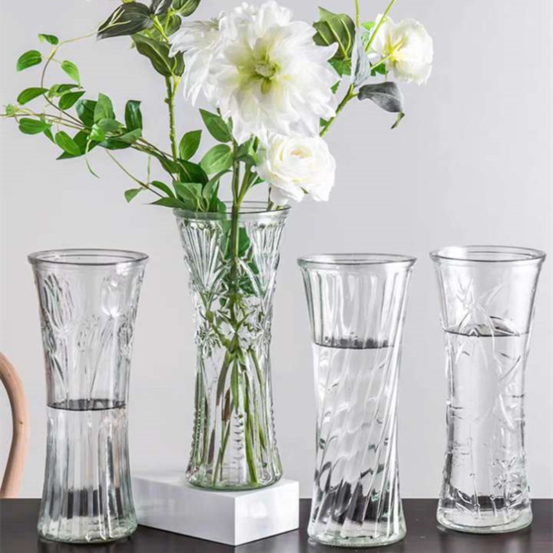 Vase en verre transparent de décoration de la maison nordique de différents styles