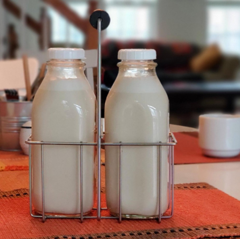 1000 ml de grandes bouteilles de lait en verre de forme carrée emballage de lait