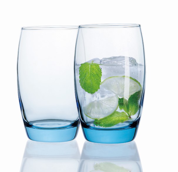 Gobelets à eau potable en verre coloré avec logo Cutsom 310ml