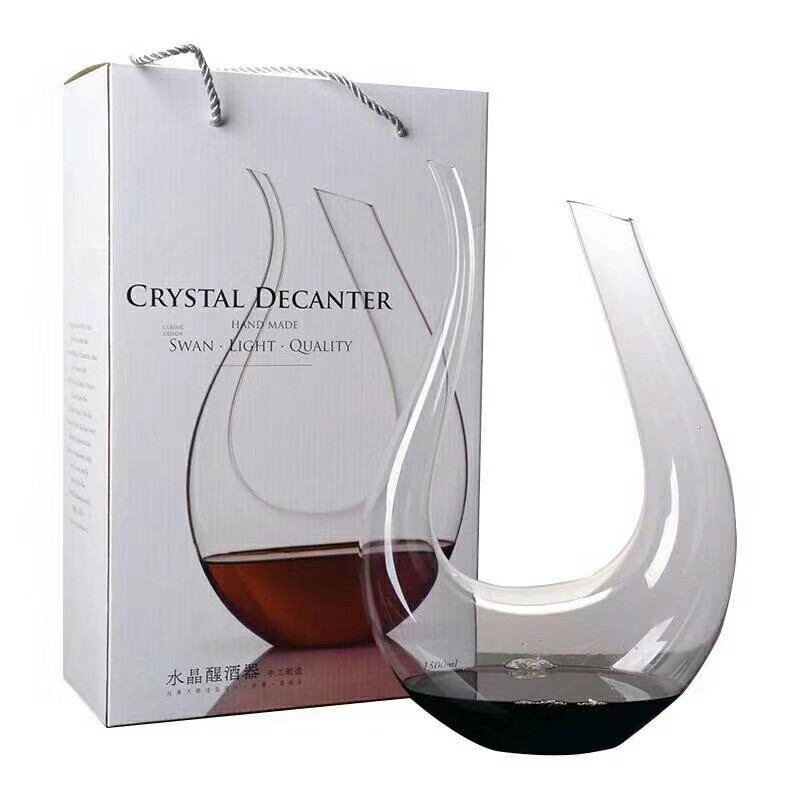 Carafe à vin en verre soufflé à la main en cristal unique de style de luxe