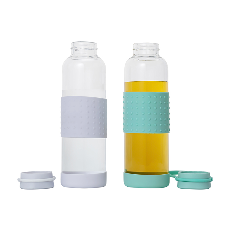 Bouteilles de lait en verre vides de 600 ml avec support de silicone