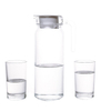 Ensemble de tasses à eau en verre de 220 ml avec une bouteille d'eau claire de 1100 ml pour la famille