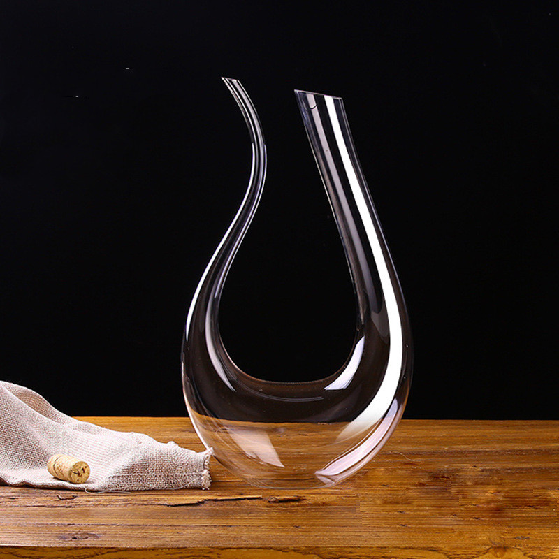 Carafe à vin en verre soufflé à la main en cristal unique de style de luxe