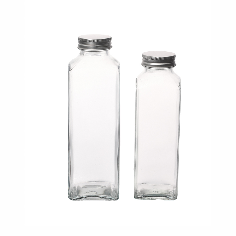 Bouteilles en verre de boissons gazeuses Fournisseurs de bouteilles de lait en verre carrées de 350 ml