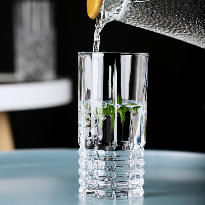 Tasse en verre façonnée 400 ml Gobelets en verre d'eau Utilisation de boissons au whisky