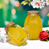 Grands pots de confiture de stockage de nourriture en verre d'hexagone ovale de gros pots de miel